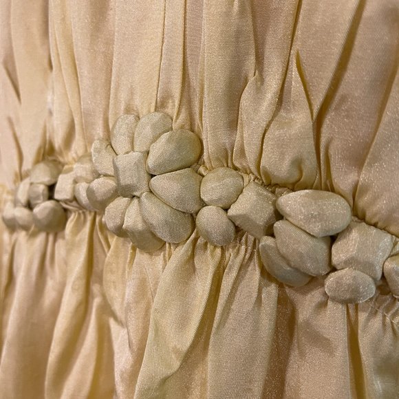 ESLEY A-Line Yellow Satin Dress - Picture 2 of 5